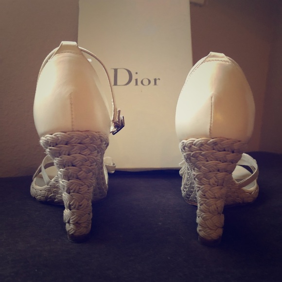 Dior wedge ankle strap espadrille size 37 - Picture 1 of 8